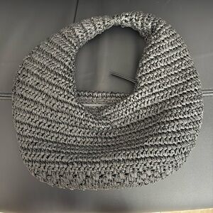 Mango Black Raffia Bag